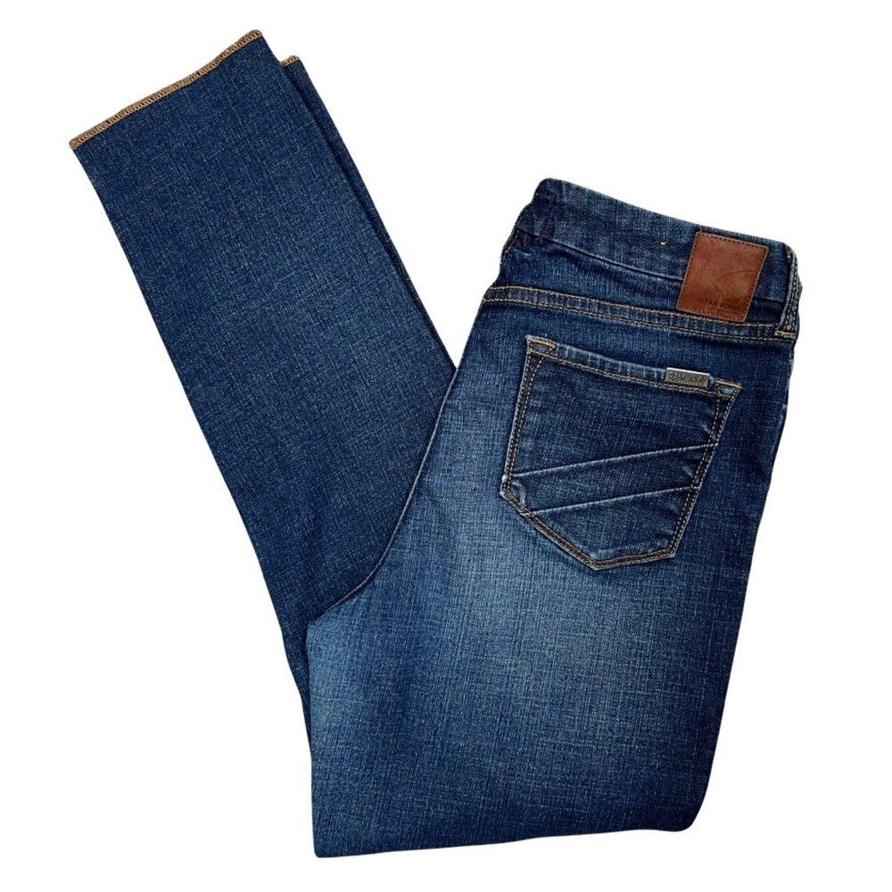 Dear John Straight Leg Jeans Womenโs Size 29 Blue Ankle Stretch